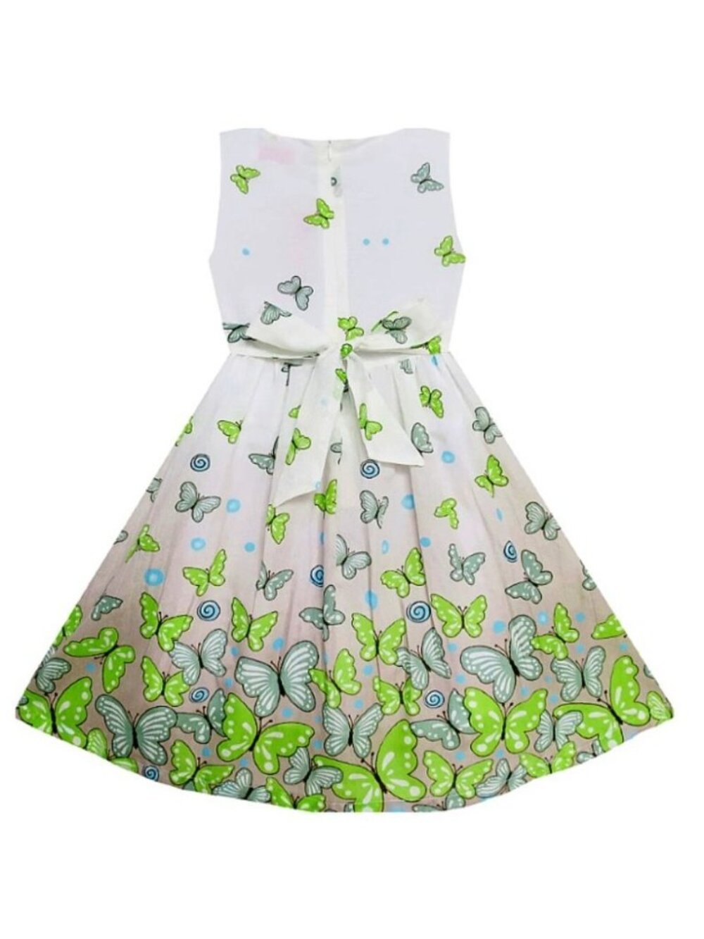 Sunny Fashion Girls Butterfly Green Double Bow Tie Summer Beach Sundress Sz 7/8 - Picture 3 of 16